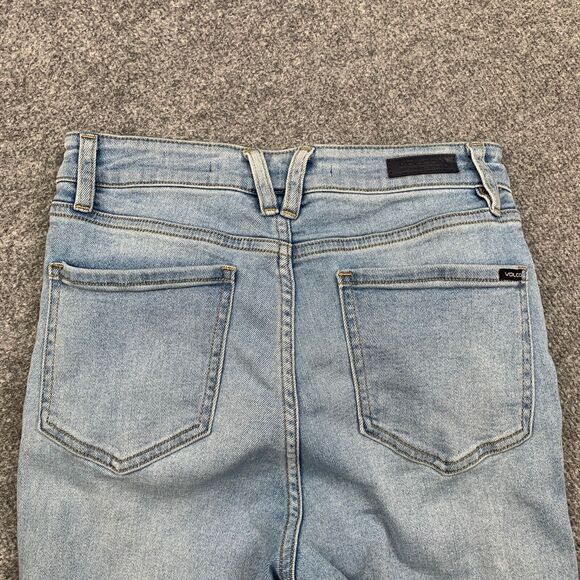Volcom Jeans Womens 26 Blue Denim Girlfriend Crop Ankle Fit Raw Hem High Rise - Picture 10 of 13